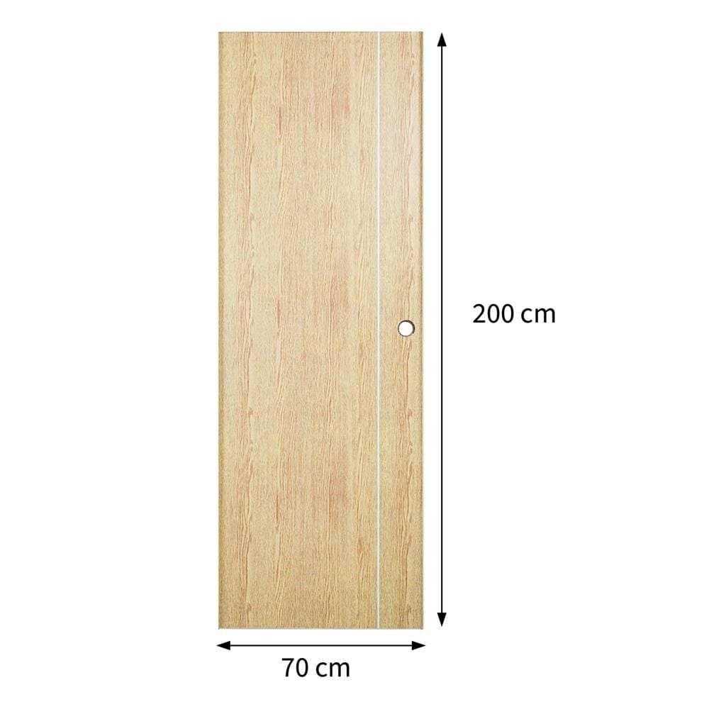 ชุดประตูห้องน้ำ PVC AZLE P4 บานทึบพร้อมวงกบ 70X200 ซม. สีบีช เจาะ