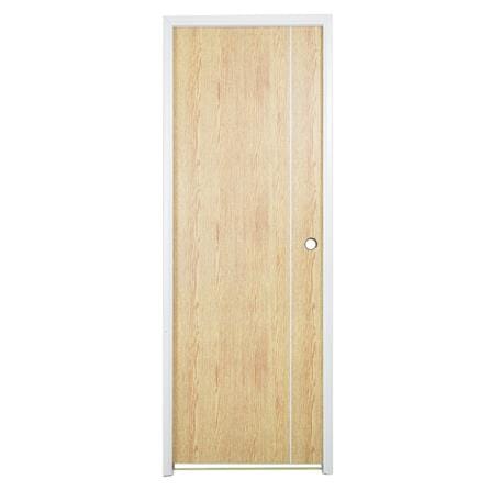 ชุดประตูห้องน้ำ PVC AZLE P4 บานทึบพร้อมวงกบ 70X200 ซม. สีบีช เจาะ_0