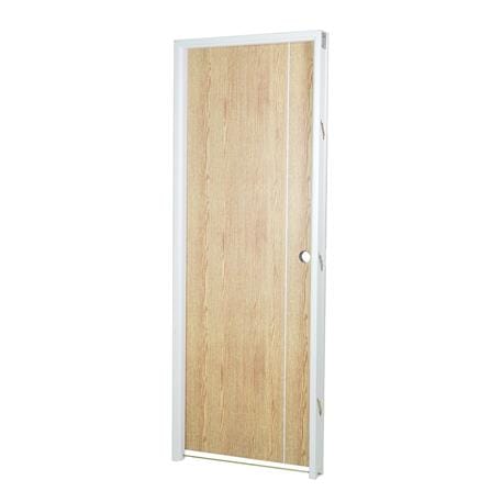 ชุดประตูห้องน้ำ PVC AZLE P4 บานทึบพร้อมวงกบ 70X200 ซม. สีบีช เจาะ_1