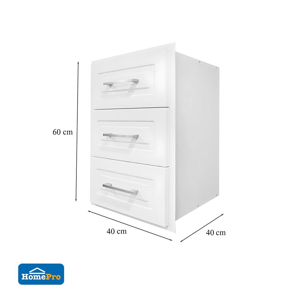 ตู้ลิ้นชัก 3 ชั้น CABIN FURANO 40x60 ซม. สีขาว
