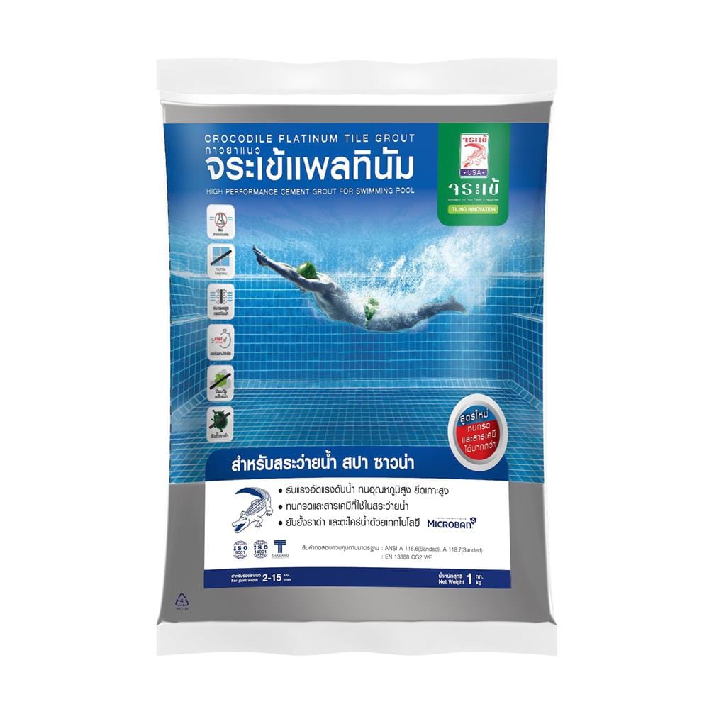 กาวยาแนว จระเข้ แพลทินัม 1 กก. สีเทาแกรนิต
