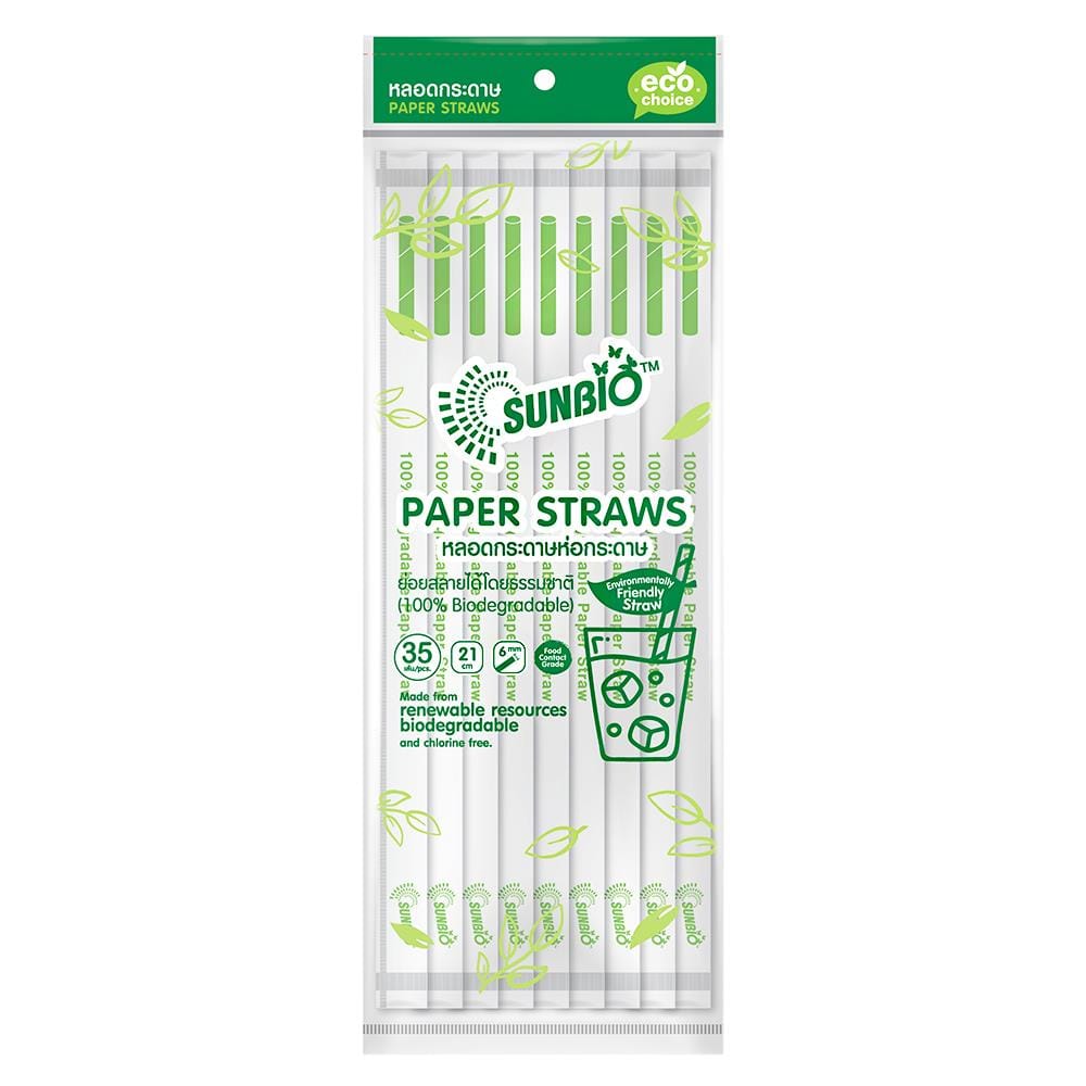 หลอดกระดาษห่อกระดาษ 21 ซม. SUNBIO DI6 35 เส้น
