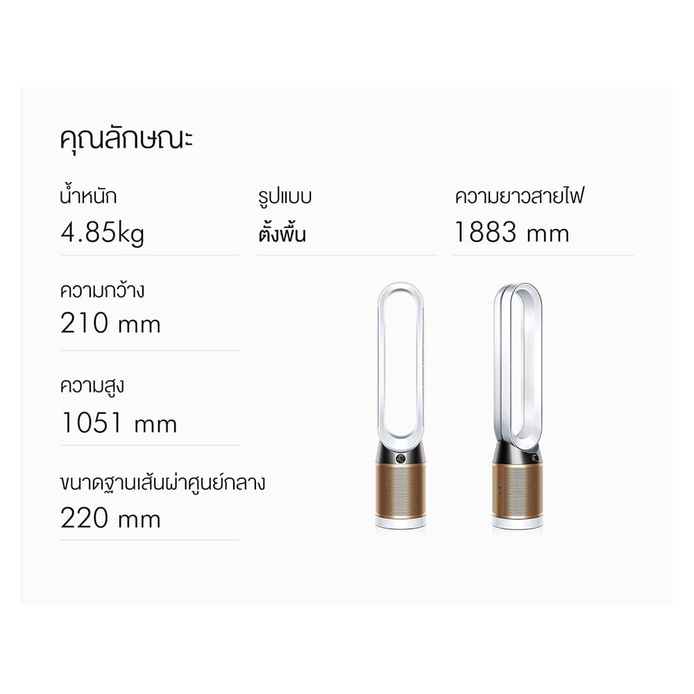 เครื่องฟอกอากาศ 27 ตร.ม. DYSON TP06 สีขาว/ทอง