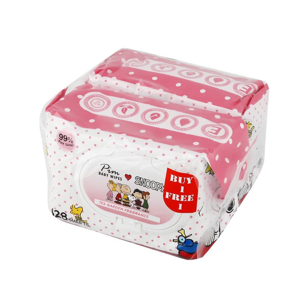 ผ้าเช็ดทำความสะอาด PIM PURE WATER 128 แผ่น 1แถม1