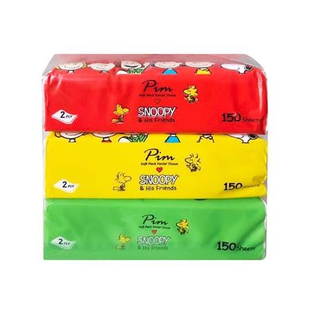 กระดาษเช็ดหน้า PIM SNOOPY 150 แผ่น แพ็ค3_0