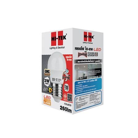 หลอด LED HI-TEK มวยไทย 3 วัตต์ WARMWHITE E27_1