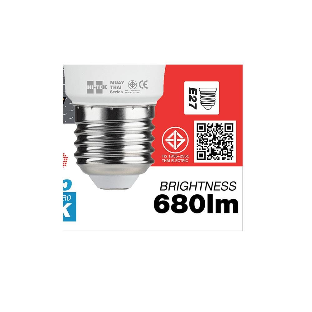 หลอด LED HI-TEK มวยไทย 8 วัตต์ DAYLIGHT E27