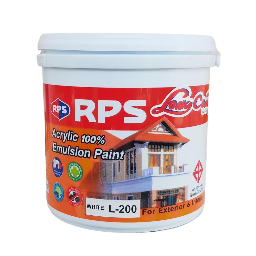 สีน้ำทาภายนอก ชนิดเนียน RPS LONGCOAT L200 สีขาว 1 แกลลอน