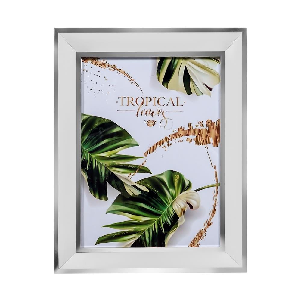 กรอบรูปไม้ HOME LIVING STYLE TROPICAL LEAVES 6x8 นิ้ว สีขาว_1