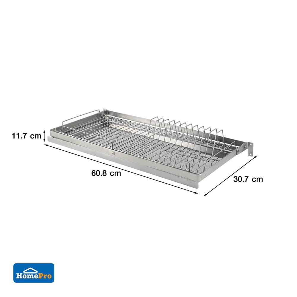 ชั้นคว่ำจาน และแก้วสเตนเลสติดผนัง KECH PANEL 60ซม.