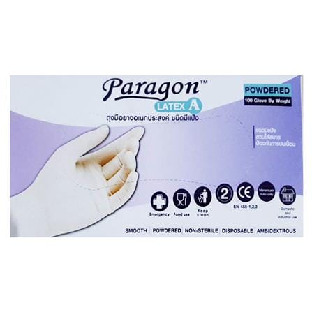 ถุงมือยางอเนกประสงค์ PARAGON (M) 50 คู่ สีขาว_0