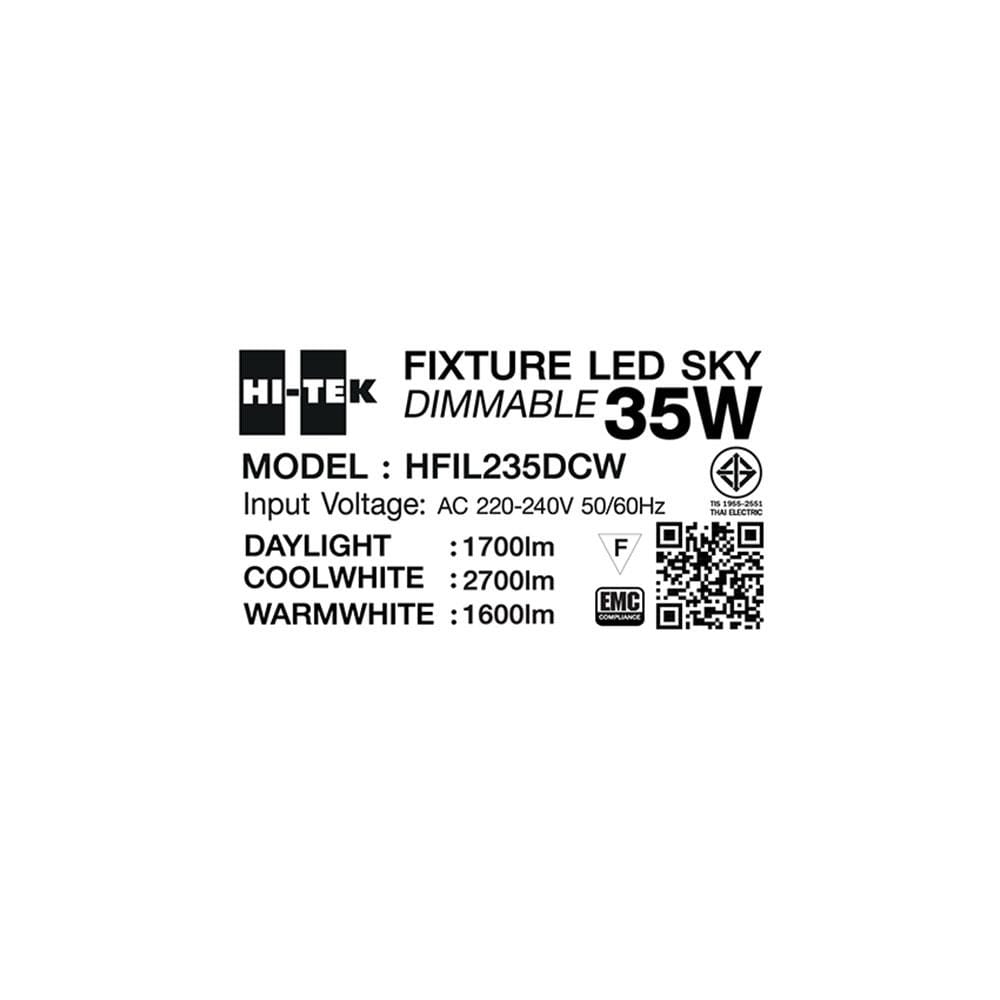 ไฟเพดาน LED HI-TEK HFIL235DCW 15 นิ้ว 35 วัตต์ DAYLIGHT/COOL WHITE/WARM WHITE สีขาว