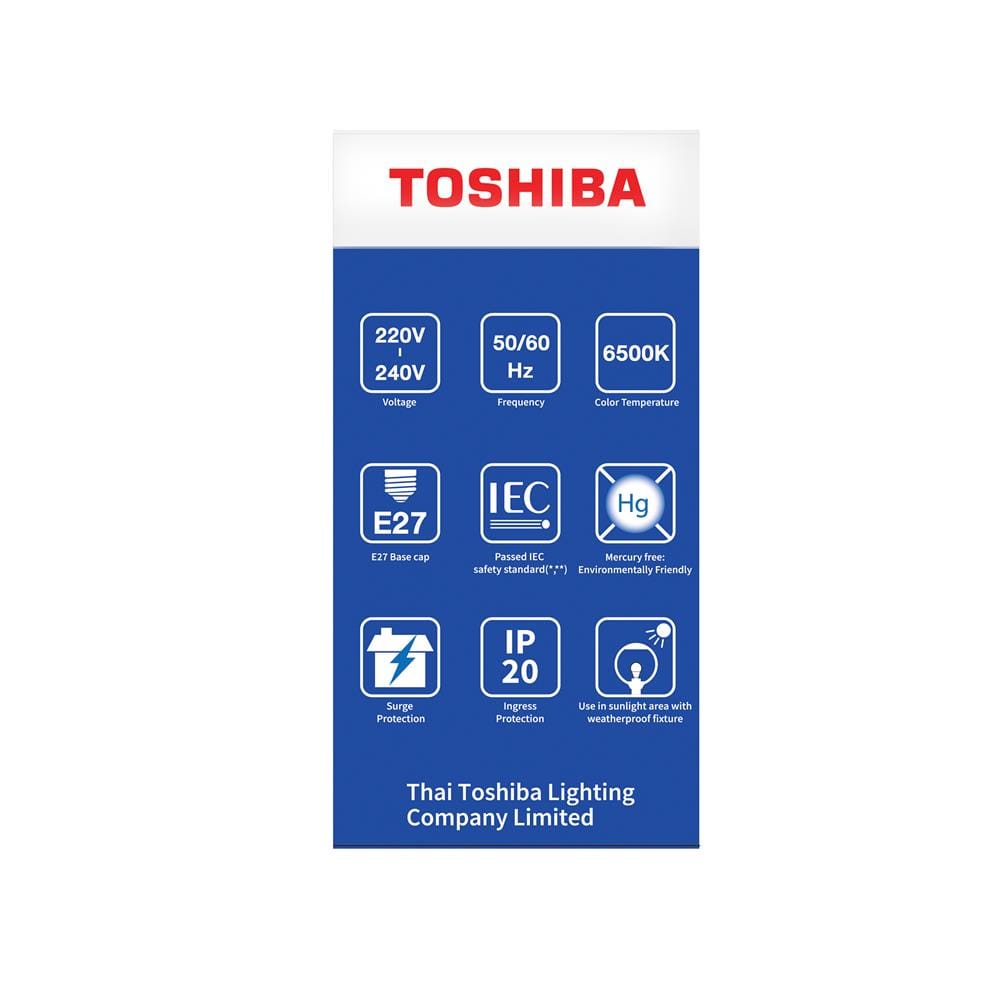 หลอด LED TOSHIBA SUNLIGHT SENSOR 9 วัตต์ DAYLIGHT E27