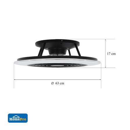 พัดลมไฟเพดาน LED CARINI TRY-NOVA105BK 60 วัตต์ COOLWHITE/DAYLIGHT/WARMWHITE สีดำ 25 นิ้ว_9