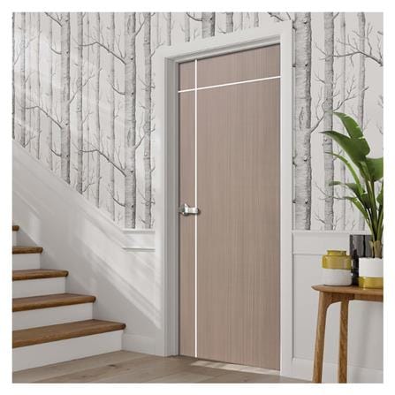 ประตูภายใน UPVC ECO-DOOR UC2-2T 80X200 ซม. สีน้ำตาล ไม่เจาะลูกบิด_3
