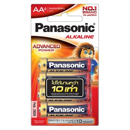 ALKALINE BATTERY PANASONIC AA LR6T PACK 6