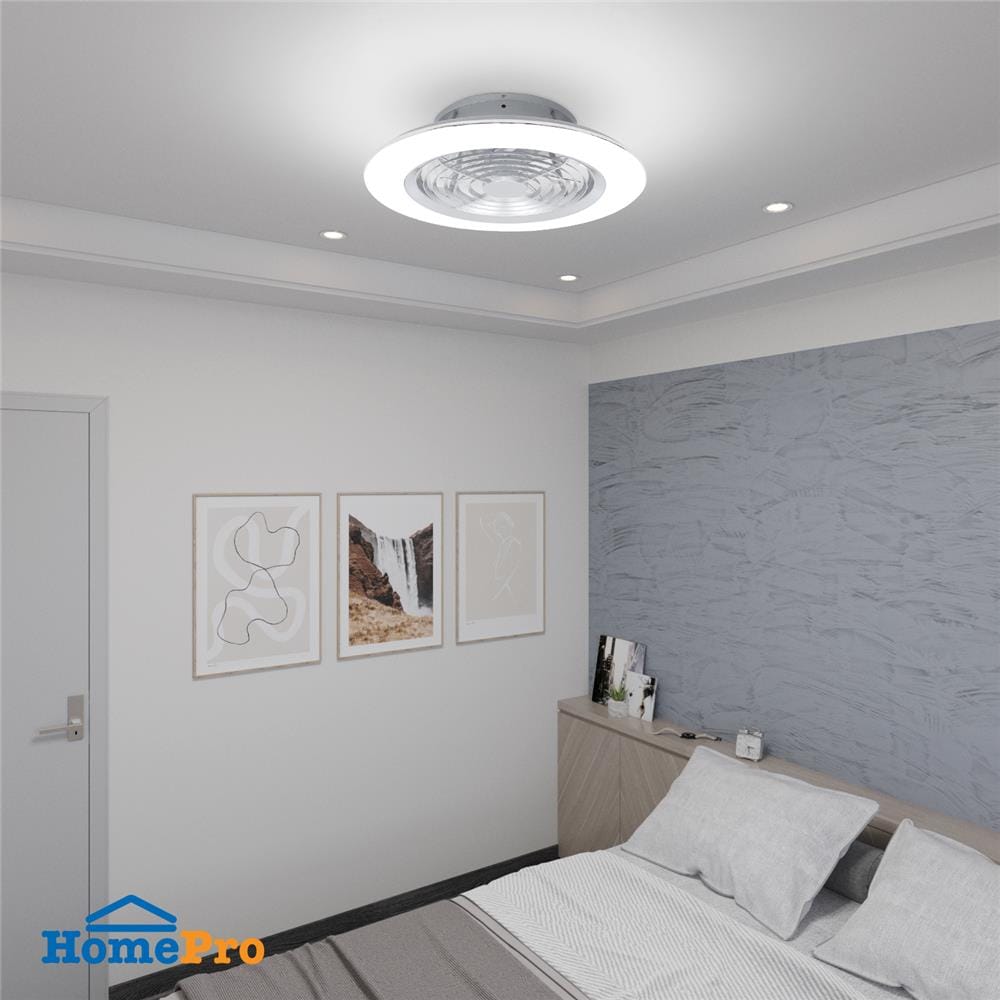 พัดลมไฟเพดาน LED CARINI TRY-NOVA105SV 60 วัตต์ COOLWHITE/DAYLIGHT/WARMWHITE สีเงิน 25 นิ้ว