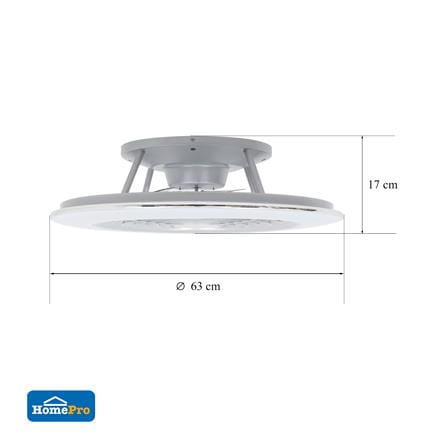 พัดลมไฟเพดาน LED CARINI TRY-NOVA105SV 60 วัตต์ COOLWHITE/DAYLIGHT/WARMWHITE สีเงิน 25 นิ้ว_9