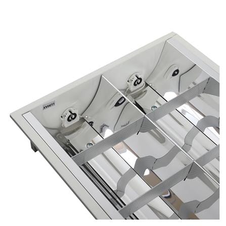 โคมตะแกรงฝังฝ้า LUMAX 9D00142 2x18 วัตต์ สีขาว_2