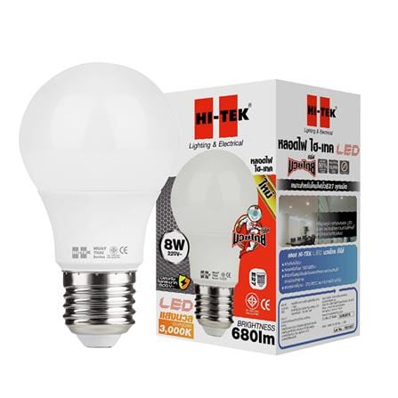 หลอด LED HI-TEK มวยไทย 8 วัตต์ E27 WARMWHITE_1