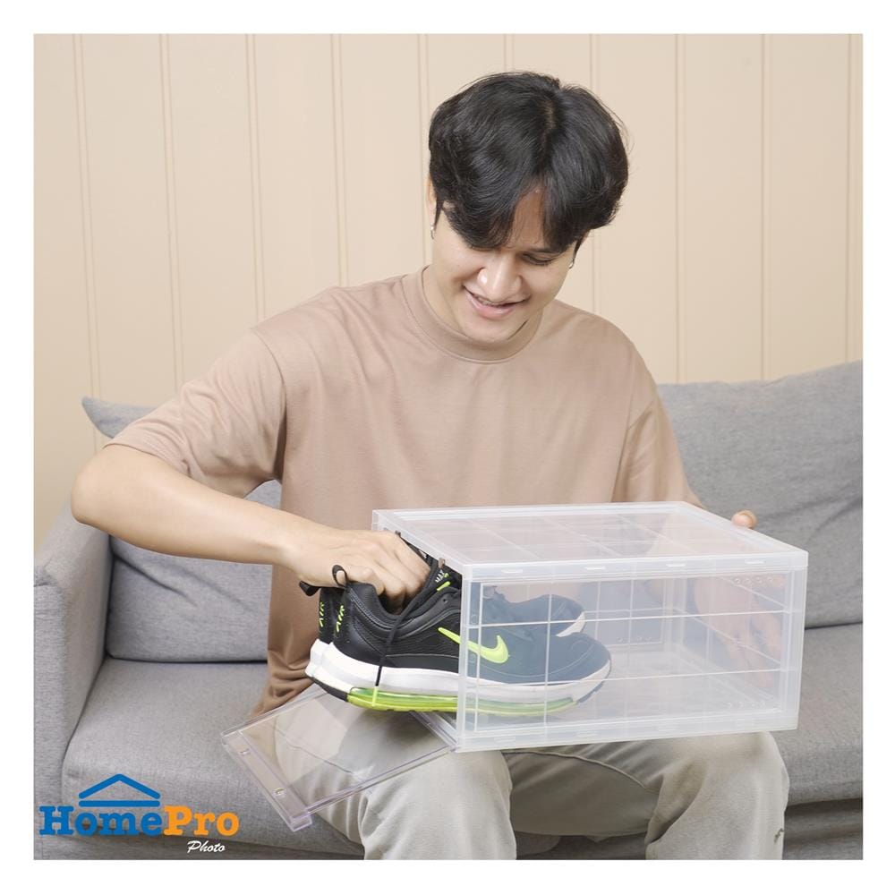 กล่องรองเท้า STACKO MAGNETIC LOCK 28X37X18.3 ซม. ใส