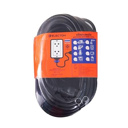 บล็อกยาง 2x4 พร้อมสาย VCT3x1.5 2ช่อง 1สวิตซ์ ELECTON 20 เมตร สีดำ_2