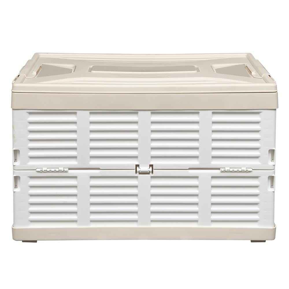 กล่องเก็บของพับได้ STACKO 37x56x35.5 ซม. สีเบจ/ขาว
