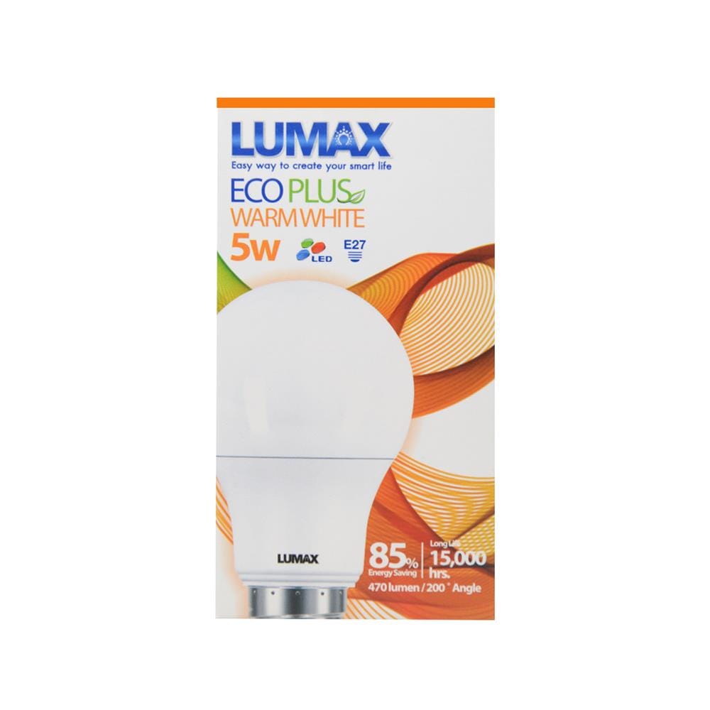 หลอด LED LUMAX A60 ECO PLUS 5 วัตต์ E27 WARMWHITE