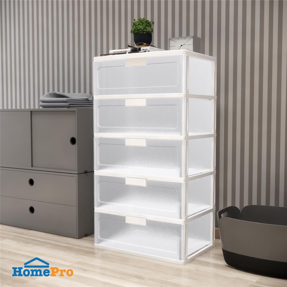 ตู้ลิ้นชัก 5 ชั้น STACKO MAX(L) 58.5x41x109 ซม. สีใส