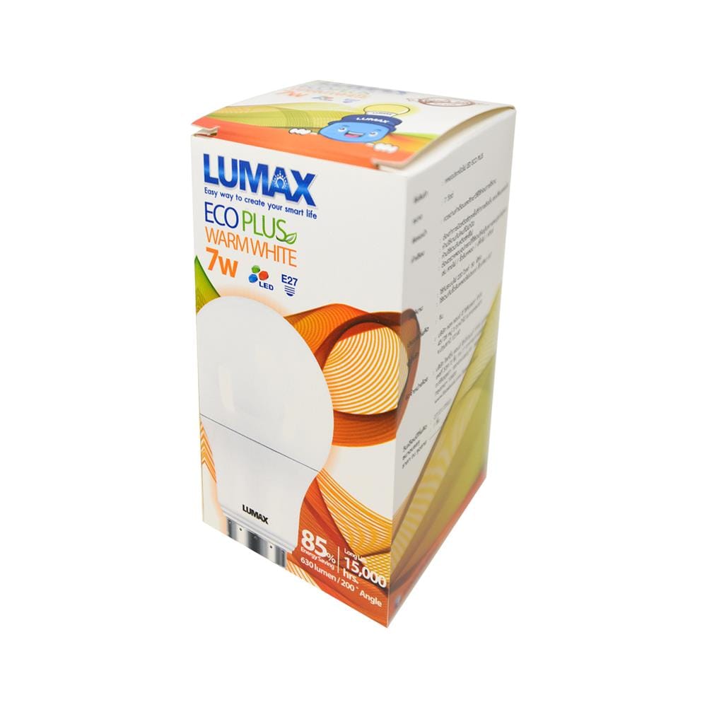 หลอด LED LUMAX A60 ECO PLUS 7 วัตต์ E27 WARMWHITE