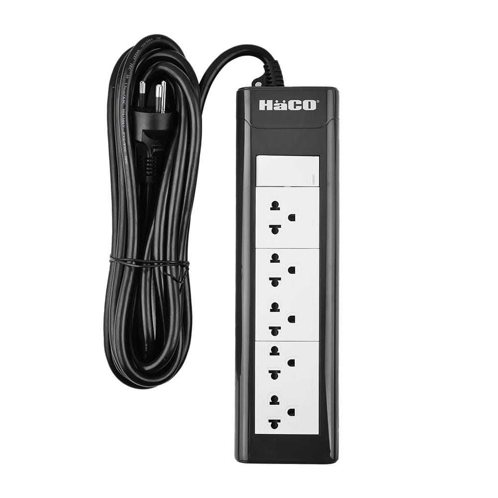 รางปลั๊กไฟ 5ช่อง 1สวิตซ์ HACO EPN-S5EB/5 16 แอมป์ 5 เมตร