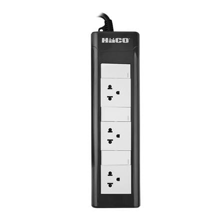 รางปลั๊กไฟ 3ช่อง 3สวิตซ์ HACO EPN-3S3EB/3 16 แอมป์ 3 ม._1