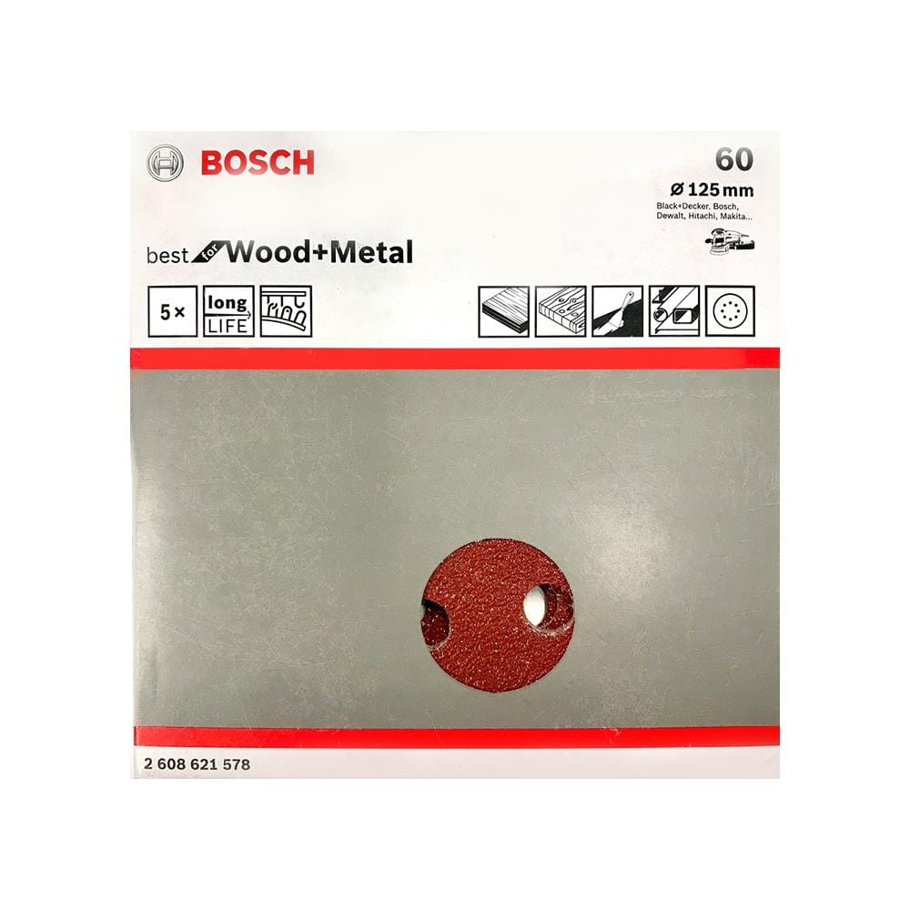 กระดาษทรายกลม เบอร์ 60 BOSCH 5 นิ้ว
