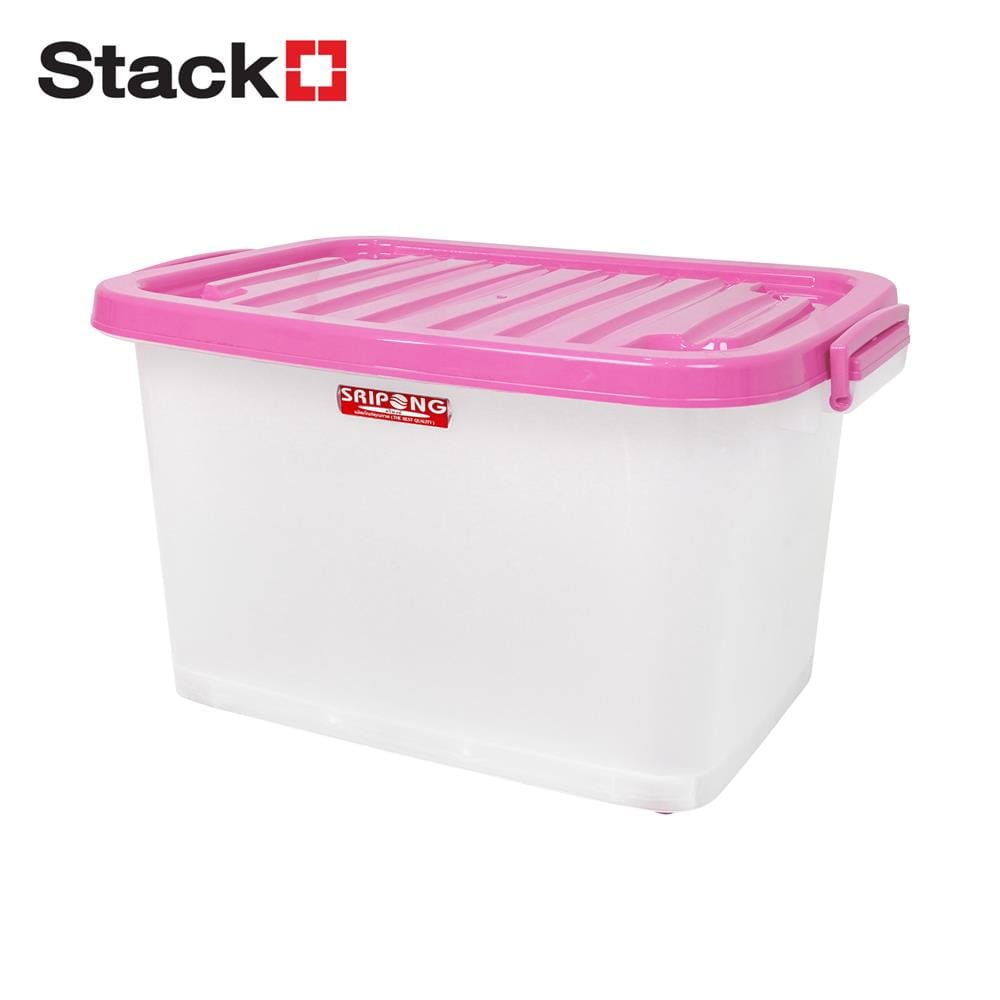 กล่องเก็บของ 43x62x34 ซม. S-60 ลิตร สีชมพู