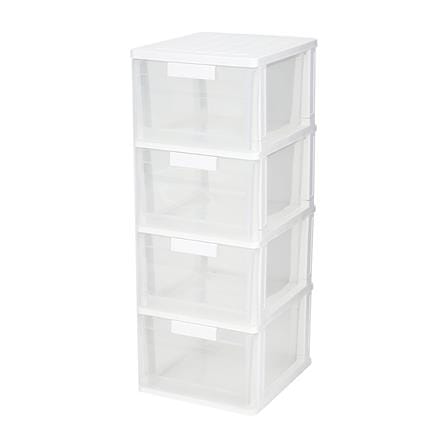 ตู้ลิ้นชัก 4 ชั้น STACKO MAX(M) 40x46x104 ซม. สีใส
