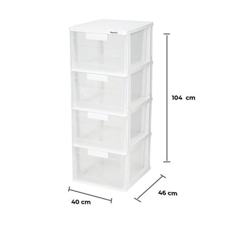 ตู้ลิ้นชัก 4 ชั้น STACKO MAX(M) 40x46x104 ซม. สีใส_5