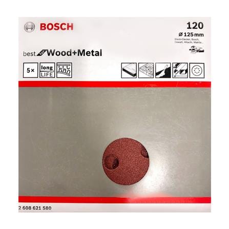 กระดาษทรายกลม เบอร์ 120 BOSCH 5 นิ้ว_1