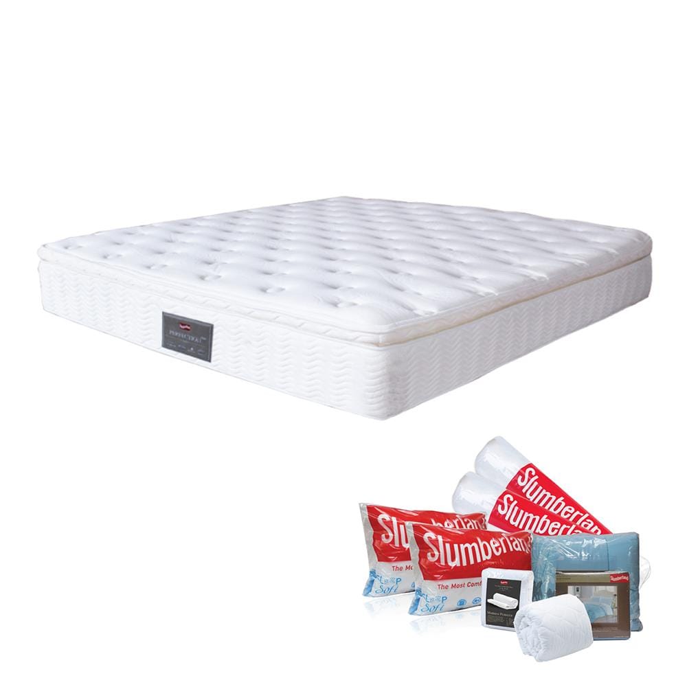 ที่นอนพ็อกเก็ตสปริง 5 ฟุต SLUMBERLAND รุ่น PERFECTION PLUSH พร้อมชุดเครื่องนอน 11 ชิ้น