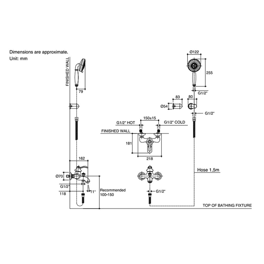 ก๊อกผสมอ่างอาบ KOHLER K-72695T-B4-AF