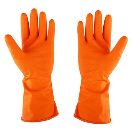 ถุงมือยาง ตราม้า สีส้ม Size L_1