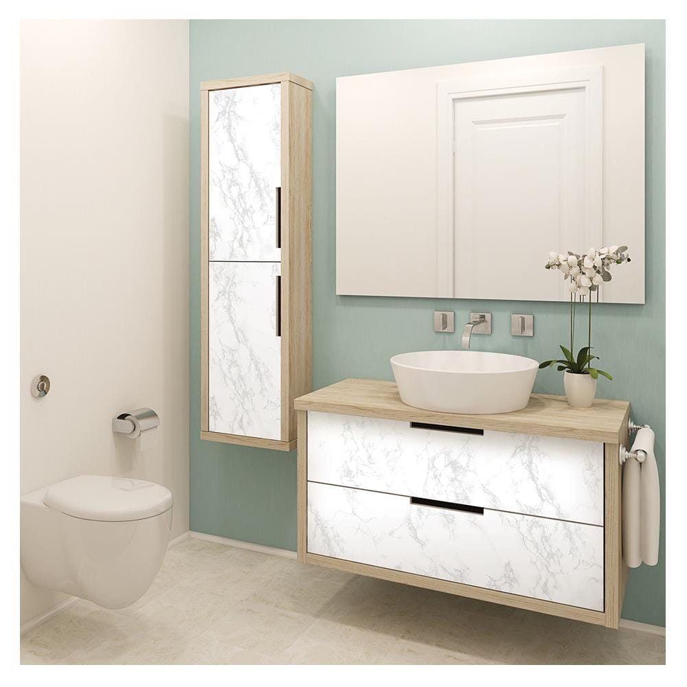 วอลล์สติ๊กเกอร์ DIY STIXMATE WHITE MARBLE 1x3 ม. สีขาว