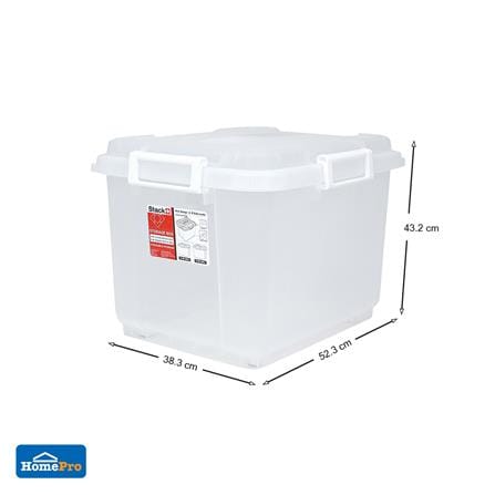 กล่องหูล็อค STACKO 60 ลิตร 52.3x43.2x38.3 ซม. สีใส_6