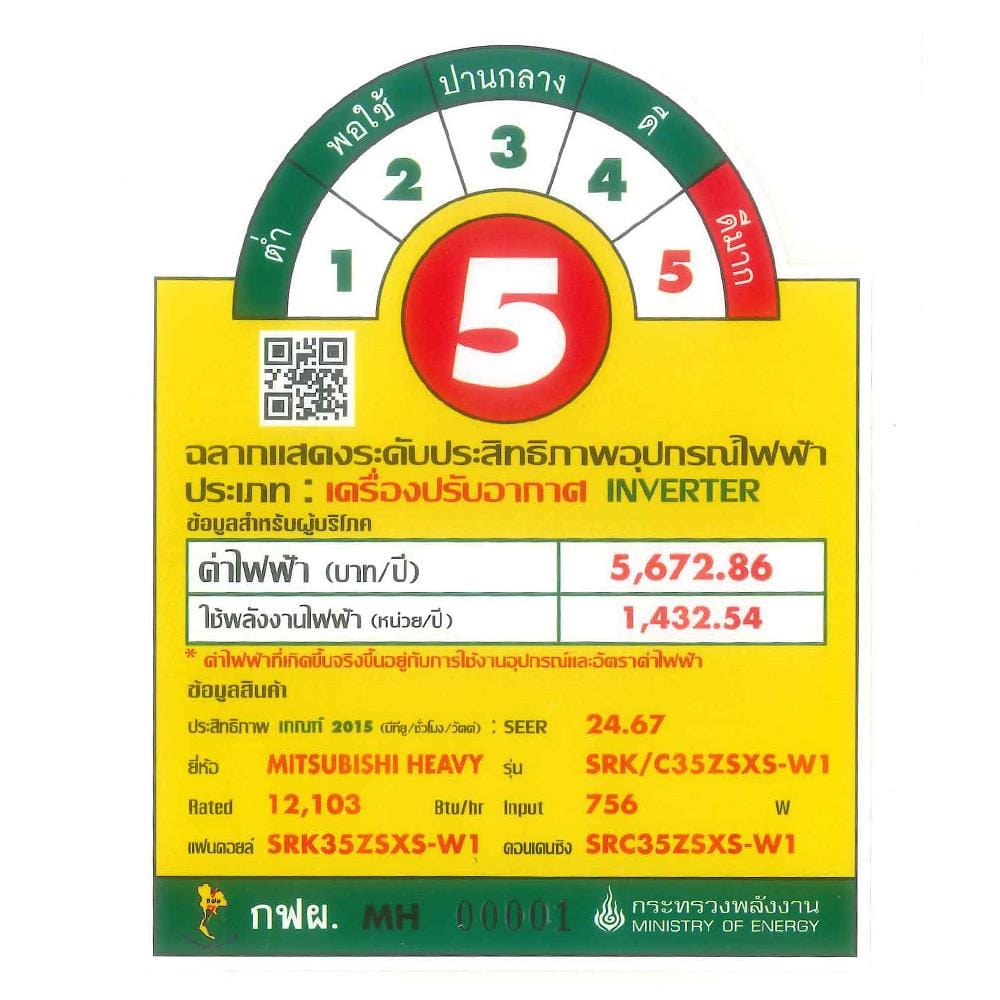 แอร์ผนัง MITSUBISHI HEAVY DUTY SRK35ZSXS-W1 12103 บีทียู อินเวอร์เตอร์
