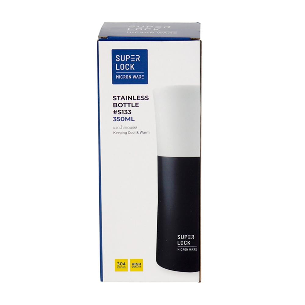ขวดน้ำสเตนเลส SUPER LOCK S133BK  0.75 ลิตร สีขาว/ดำ