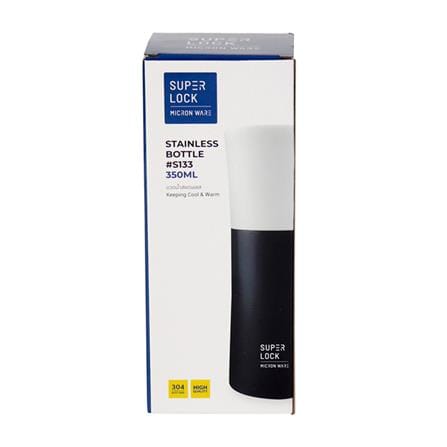 ขวดน้ำสเตนเลส SUPER LOCK S133BK  0.75 ลิตร สีขาว/ดำ_1