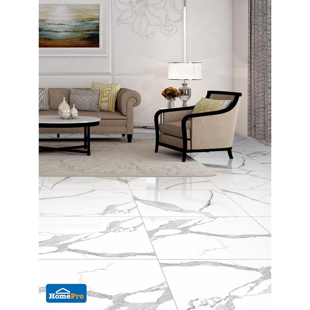 กระเบื้องพื้น 60x90 ซม. คริสโซ มาร์เบิล ขาว 1.08M2