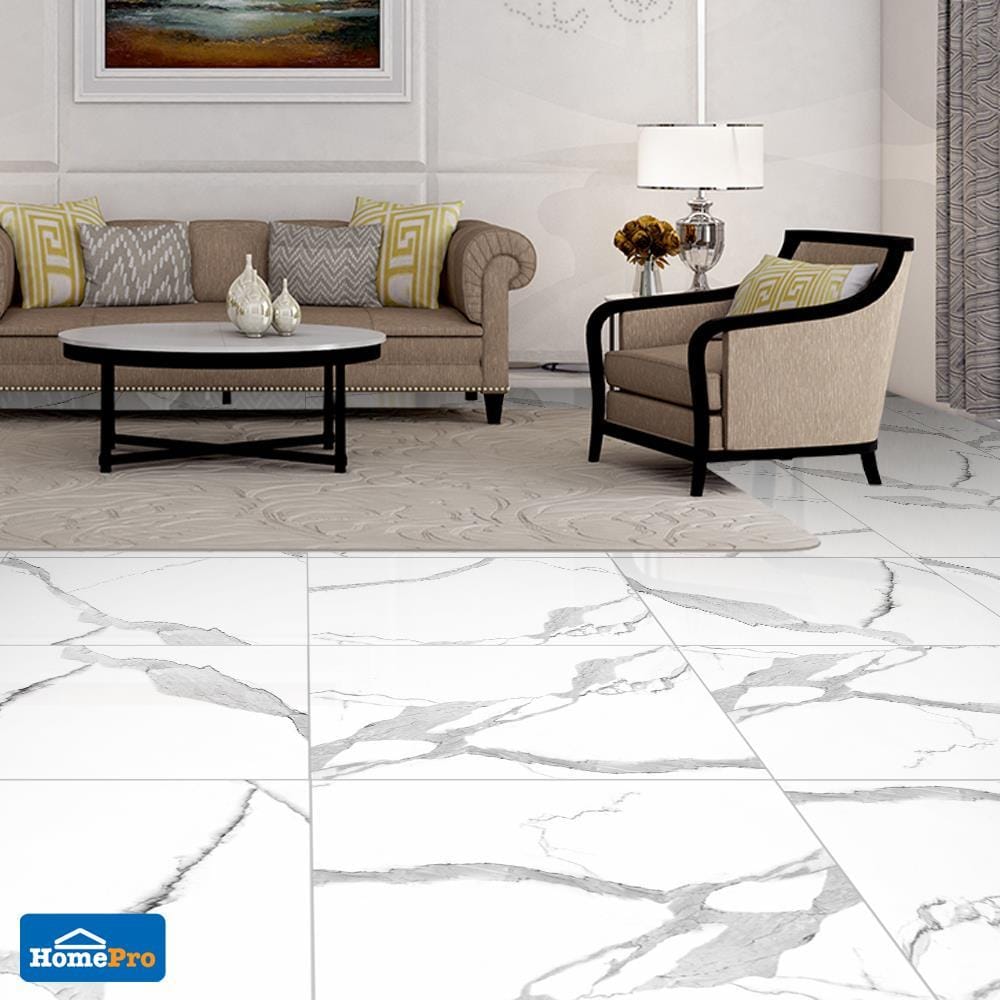 กระเบื้องพื้น 60x90 ซม. คริสโซ มาร์เบิล ขาว 1.08M2
