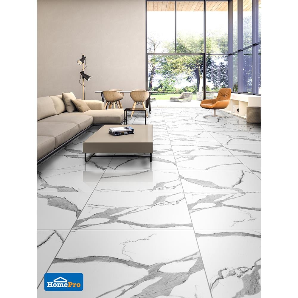 กระเบื้องพื้น 60x90 ซม. คริสโซ มาร์เบิล ขาว 1.08M2