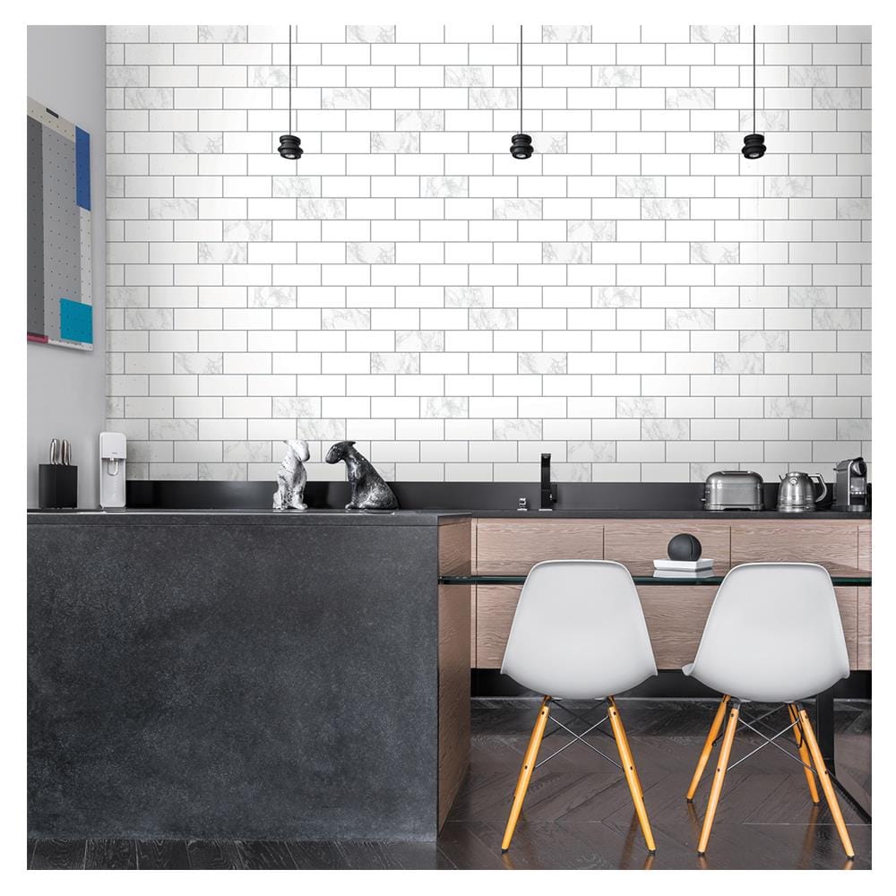วอลล์สติ๊กเกอร์ DIY STIXMATE BRICK WH 1x3 ม. สีขาว