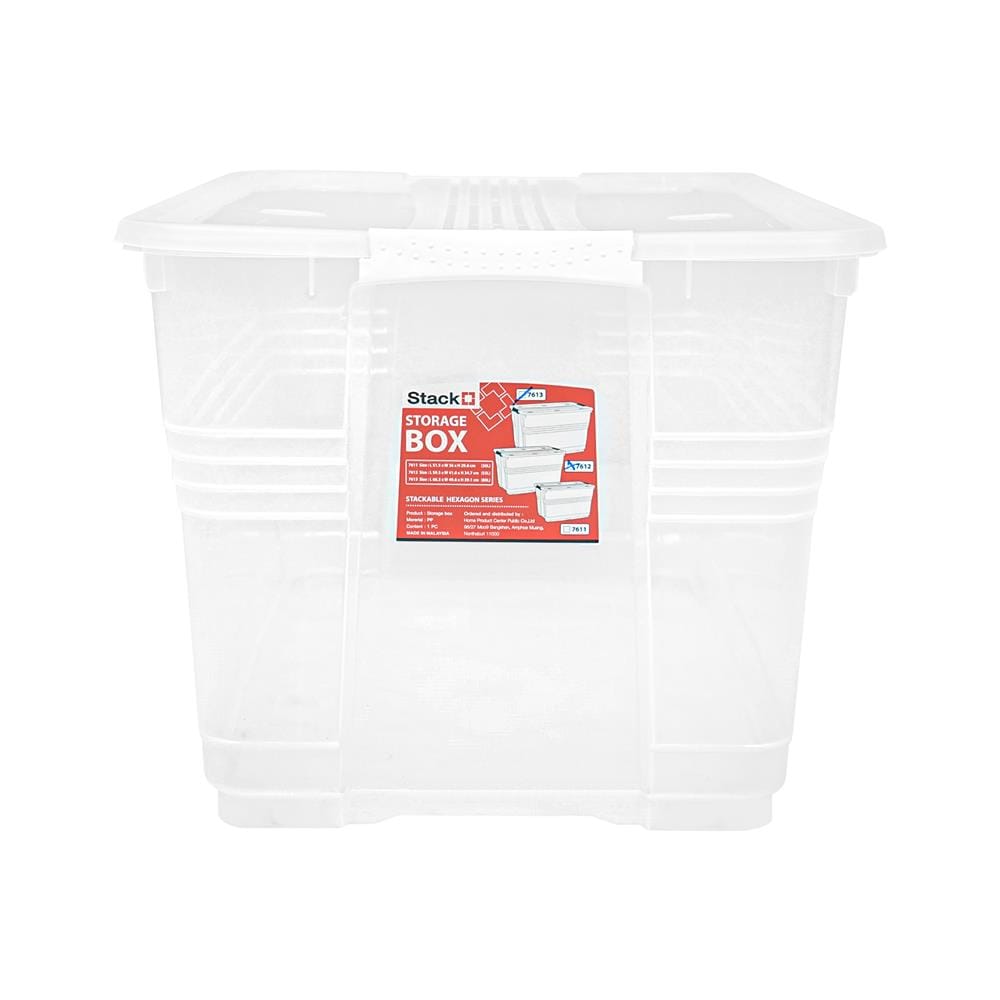 กล่องเก็บของ มีล้อ ฝาล็อค STACKO 80 ลิตร 66.3X49.6X39.1 ซม. สีใส
